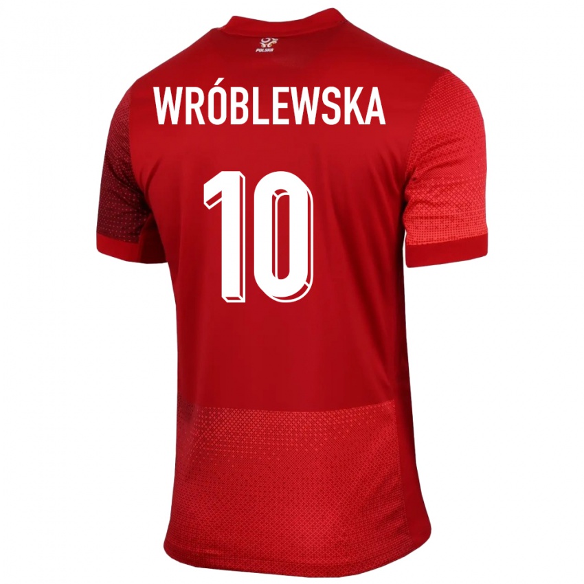 Damen Polen Joanna Wroblewska #10 Rot Auswärtstrikot Trikot 24-26 T-Shirt Österreich