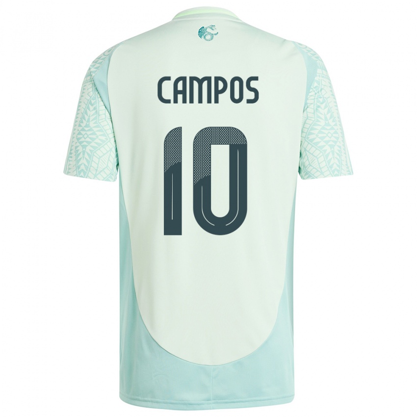 Damen Mexiko Karel Campos #10 Leinengrün Auswärtstrikot Trikot 24-26 T-Shirt Österreich