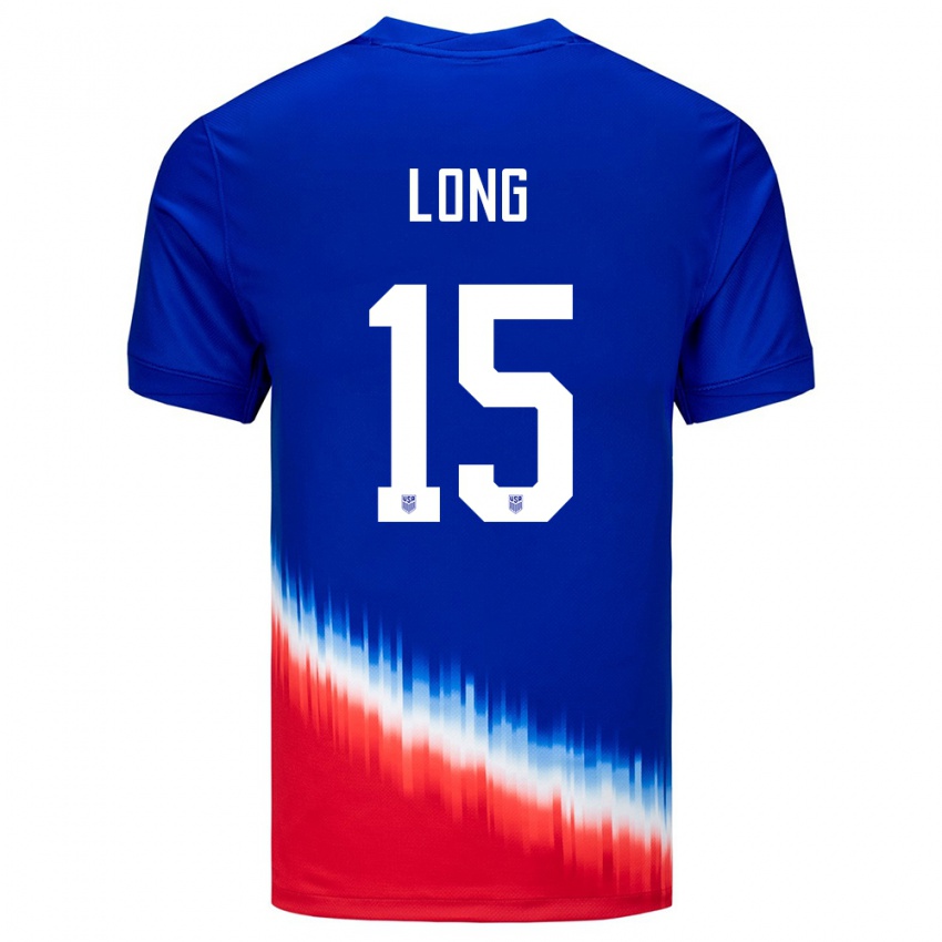 Damen Vereinigte Staaten Aaron Long #15 Blau Auswärtstrikot Trikot 24-26 T-Shirt Österreich