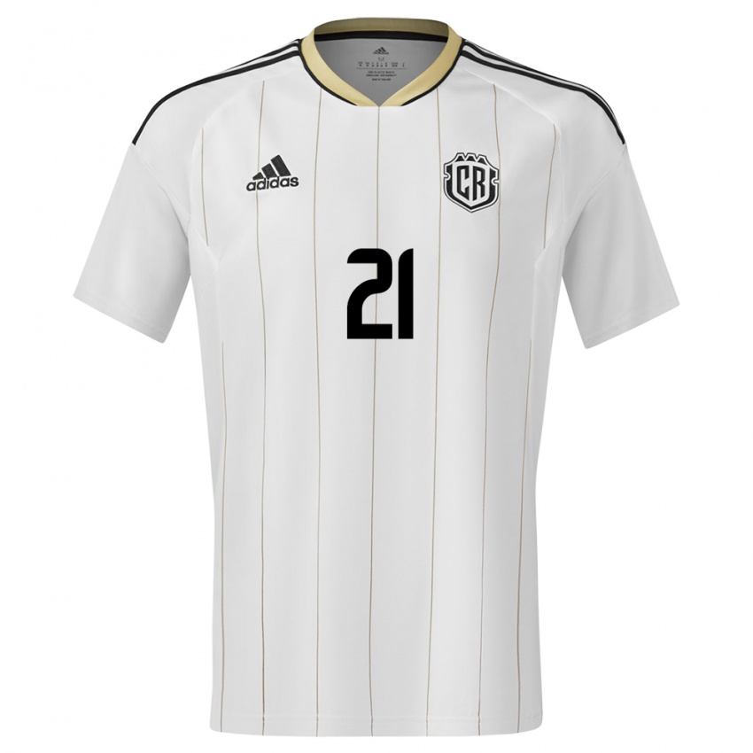 Damen Costa Rica Carlos Mora #21 Weiß Auswärtstrikot Trikot 24-26 T-Shirt Österreich