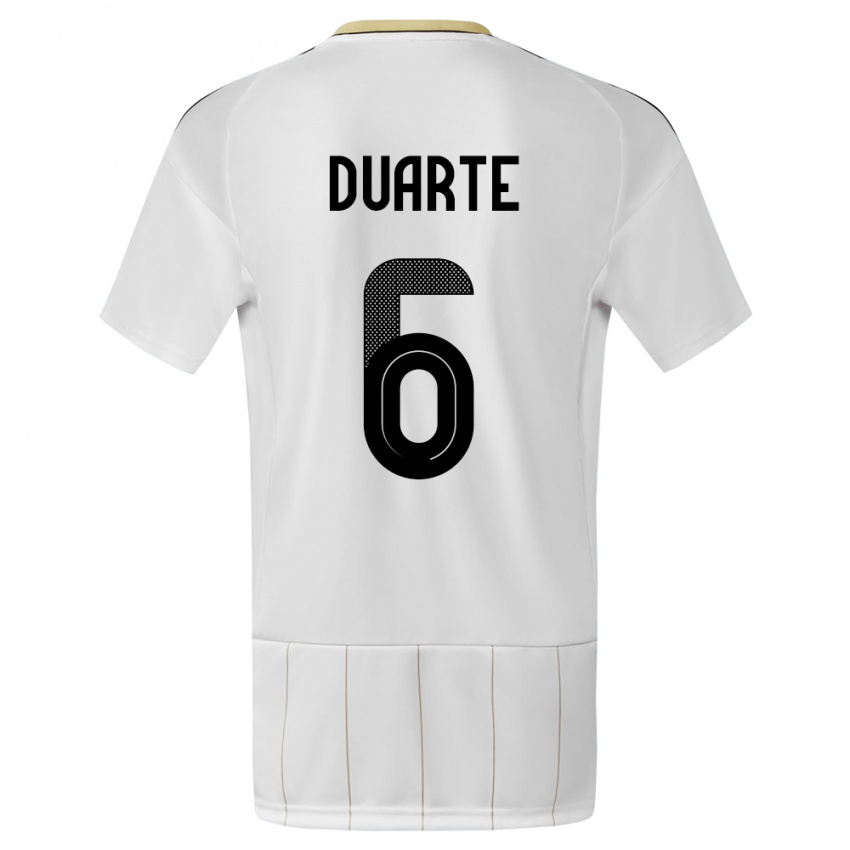 Damen Costa Rica Oscar Duarte #6 Weiß Auswärtstrikot Trikot 24-26 T-Shirt Österreich