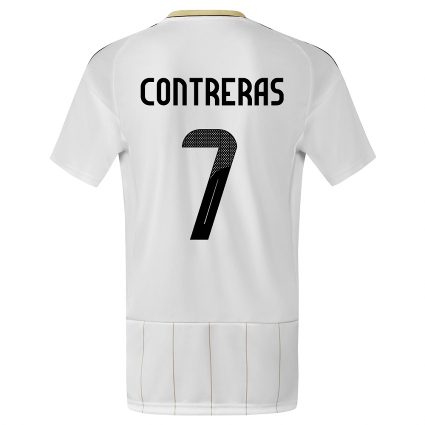 Damen Costa Rica Anthony Contreras #7 Weiß Auswärtstrikot Trikot 24-26 T-Shirt Österreich