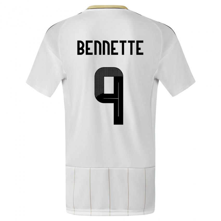 Damen Costa Rica Jewison Bennette #9 Weiß Auswärtstrikot Trikot 24-26 T-Shirt Österreich