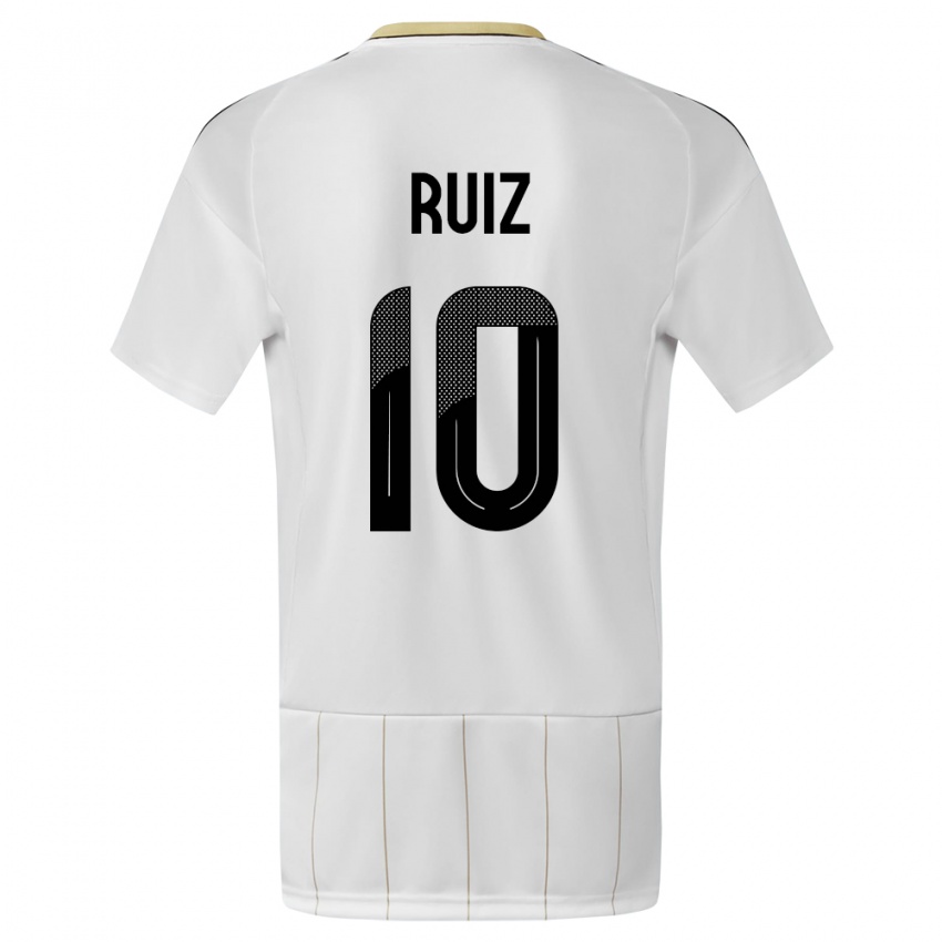 Damen Costa Rica Bryan Ruiz #10 Weiß Auswärtstrikot Trikot 24-26 T-Shirt Österreich