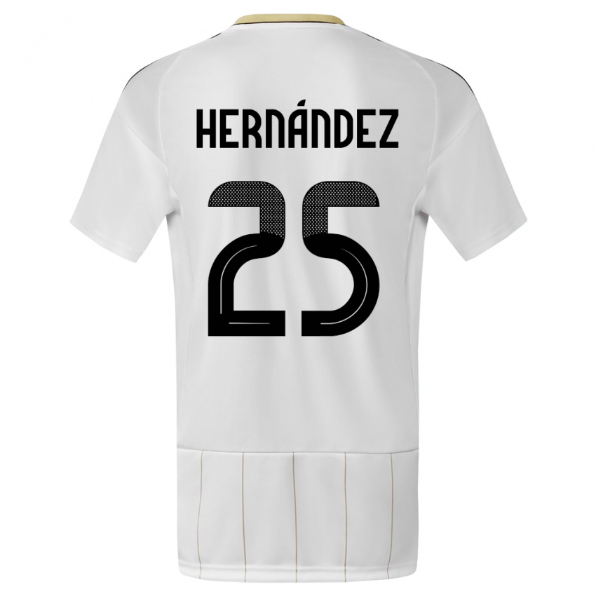 Damen Costa Rica Anthony Hernandez #25 Weiß Auswärtstrikot Trikot 24-26 T-Shirt Österreich
