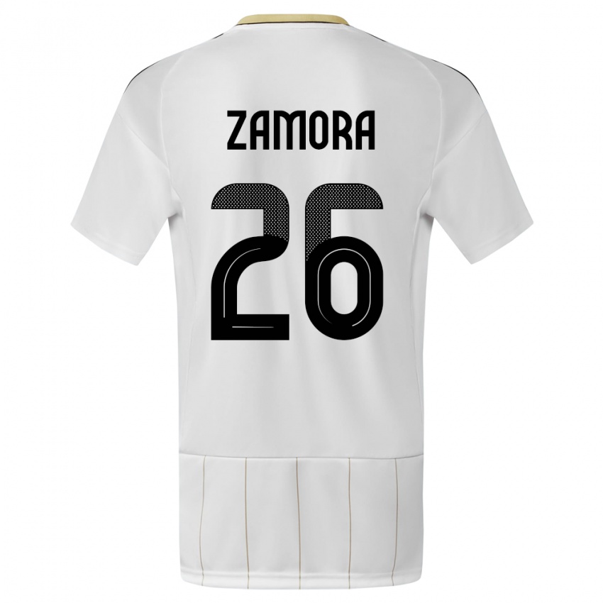 Damen Costa Rica Alvaro Zamora #26 Weiß Auswärtstrikot Trikot 24-26 T-Shirt Österreich