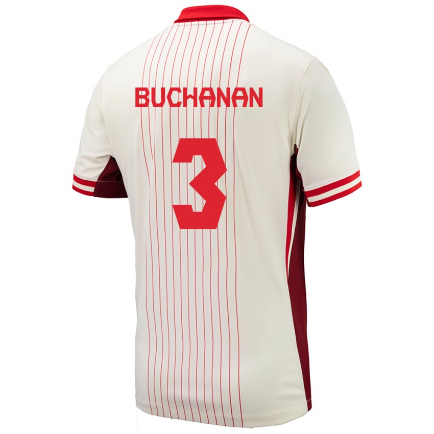 Damen Kanada Kadeisha Buchanan #3 Weiß Auswärtstrikot Trikot 24-26 T-Shirt Österreich