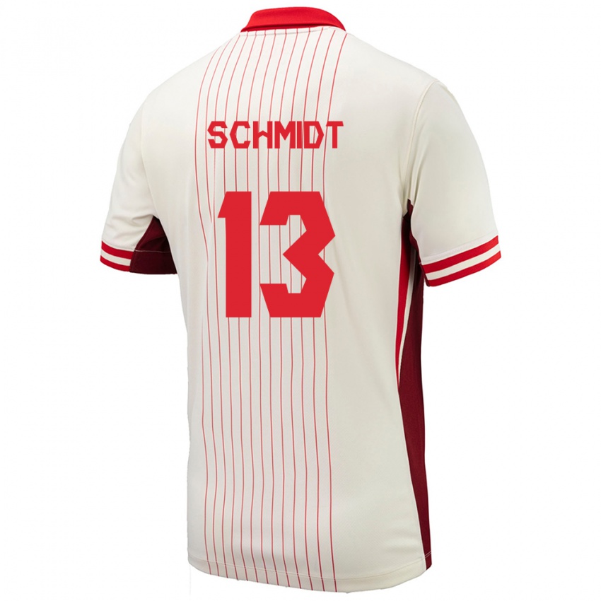 Damen Kanada Sophie Schmidt #13 Weiß Auswärtstrikot Trikot 24-26 T-Shirt Österreich