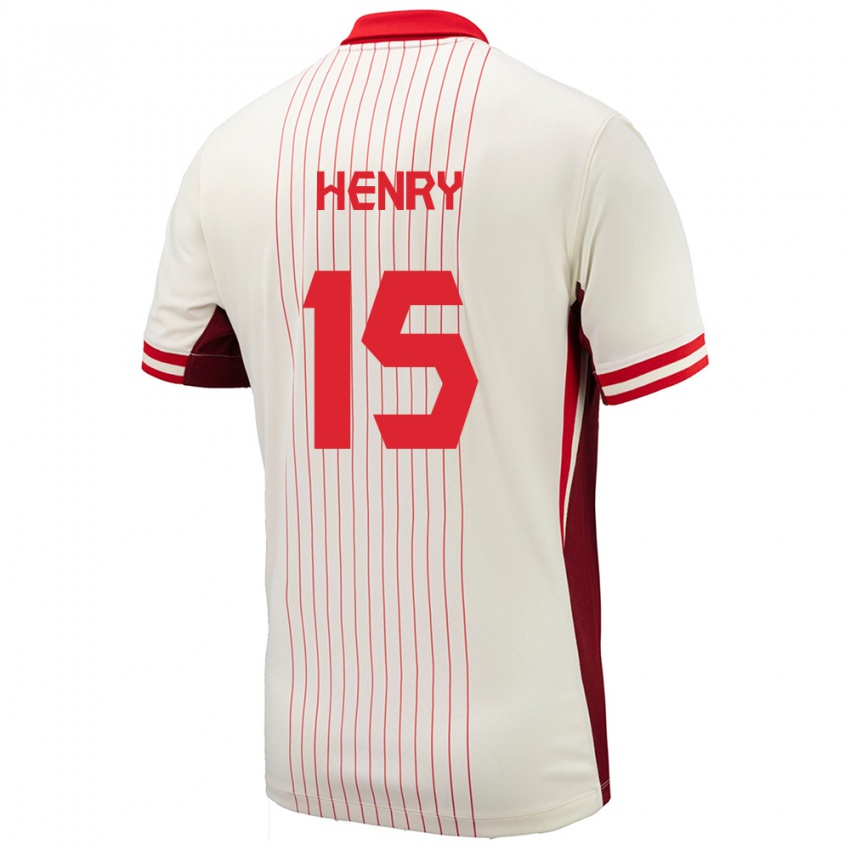 Damen Kanada Doneil Henry #15 Weiß Auswärtstrikot Trikot 24-26 T-Shirt Österreich