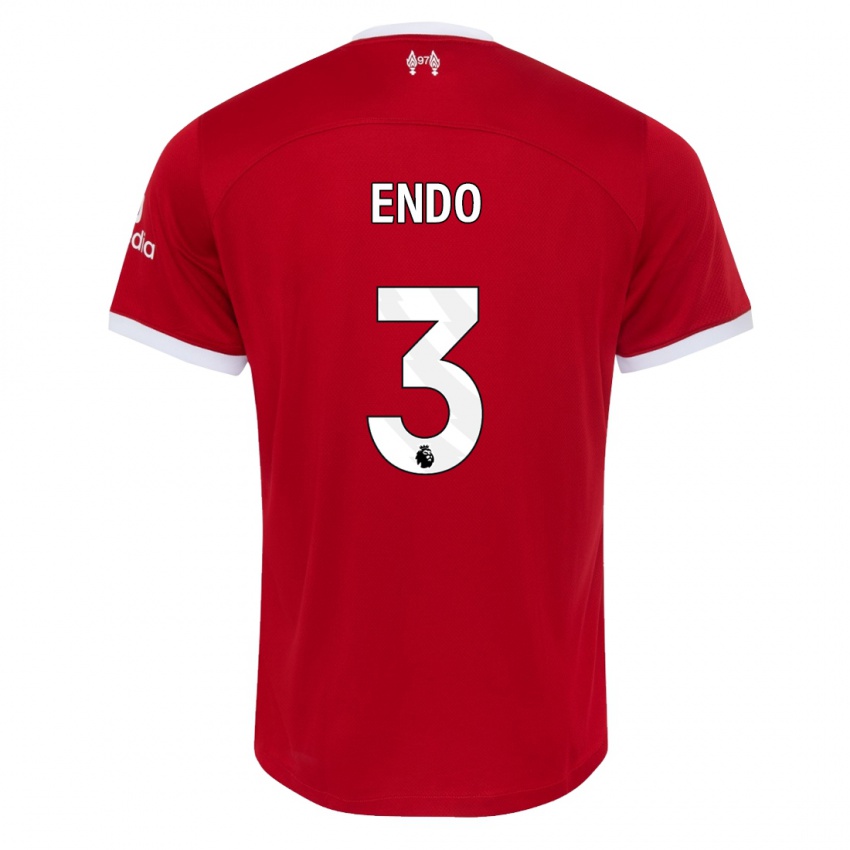 Kinder Wataru Endo #3 Rot Heimtrikot Trikot 2023/24 T-Shirt Österreich