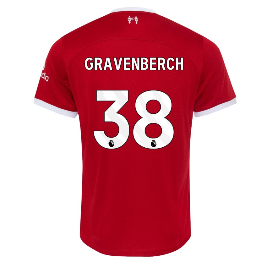 Kinder Ryan Gravenberch #38 Rot Heimtrikot Trikot 2023/24 T-Shirt Österreich