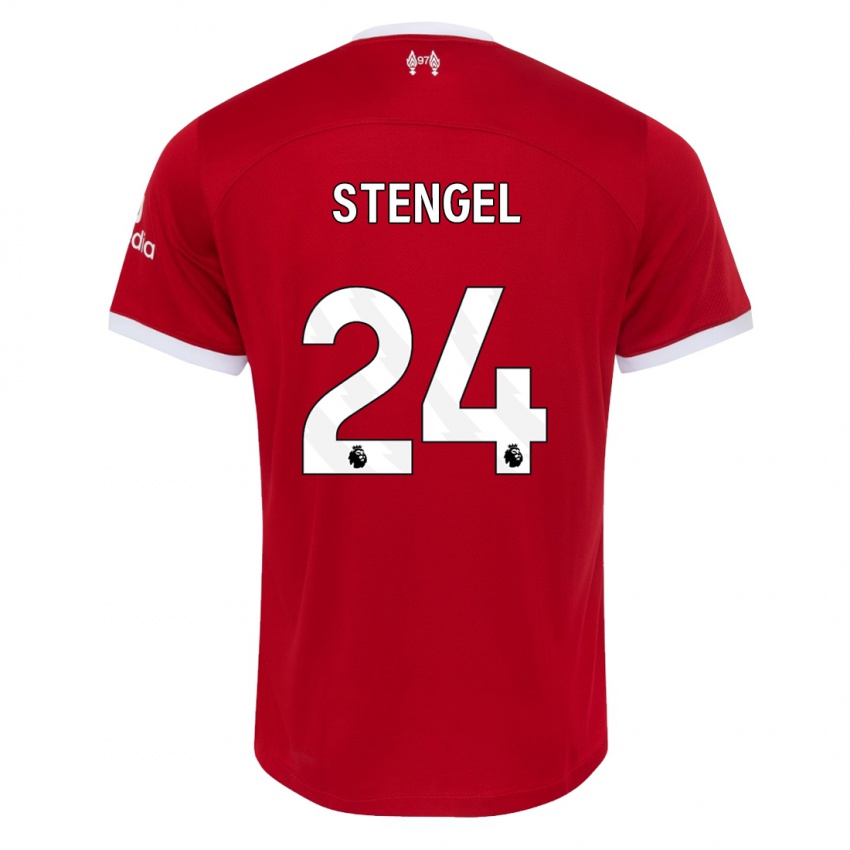 Kinder Katie Stengel #24 Rot Heimtrikot Trikot 2023/24 T-Shirt Österreich
