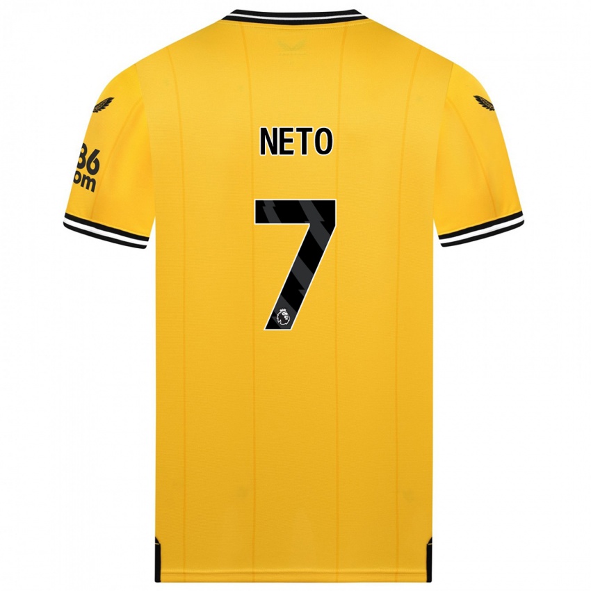 Kinder Pedro Neto #7 Gelb Heimtrikot Trikot 2023/24 T-Shirt Österreich