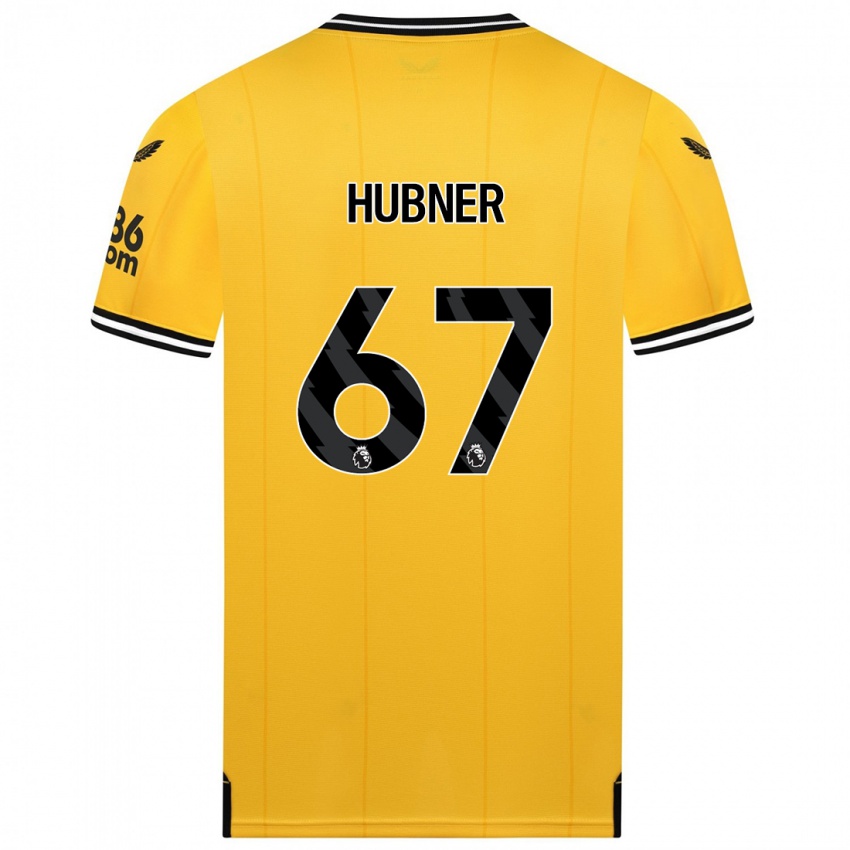Kinder Justin Hubner #67 Gelb Heimtrikot Trikot 2023/24 T-Shirt Österreich
