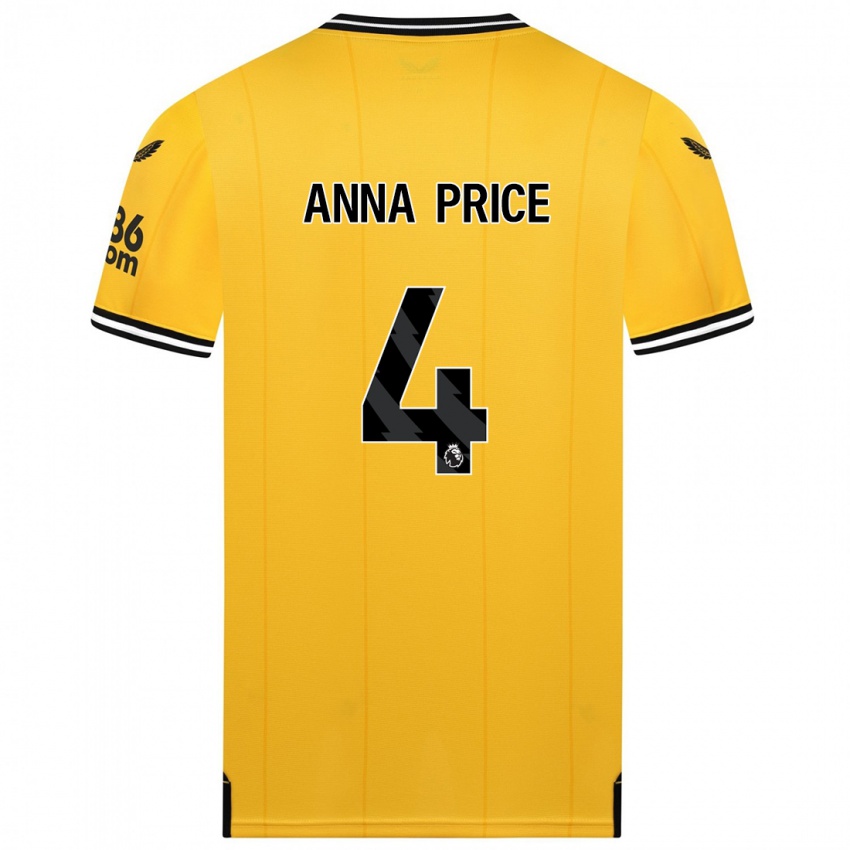 Kinder Anna Price #4 Gelb Heimtrikot Trikot 2023/24 T-Shirt Österreich