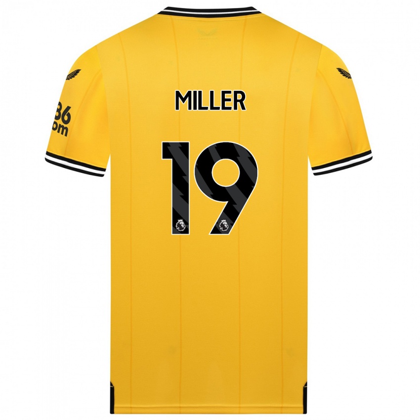 Kinder Ali Miller #19 Gelb Heimtrikot Trikot 2023/24 T-Shirt Österreich