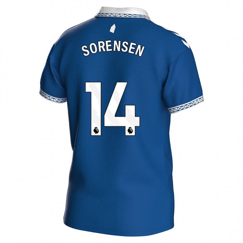 Kinder Nicoline Sorensen #14 Königsblau Heimtrikot Trikot 2023/24 T-Shirt Österreich