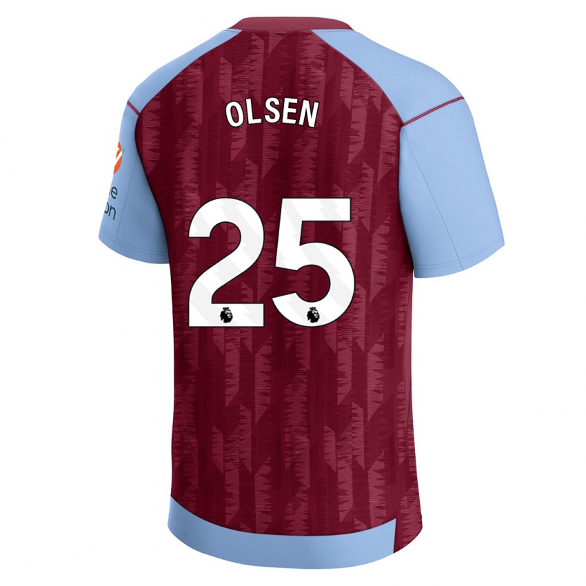 Kinder Robin Olsen #25 Weinrotblau Heimtrikot Trikot 2023/24 T-Shirt Österreich