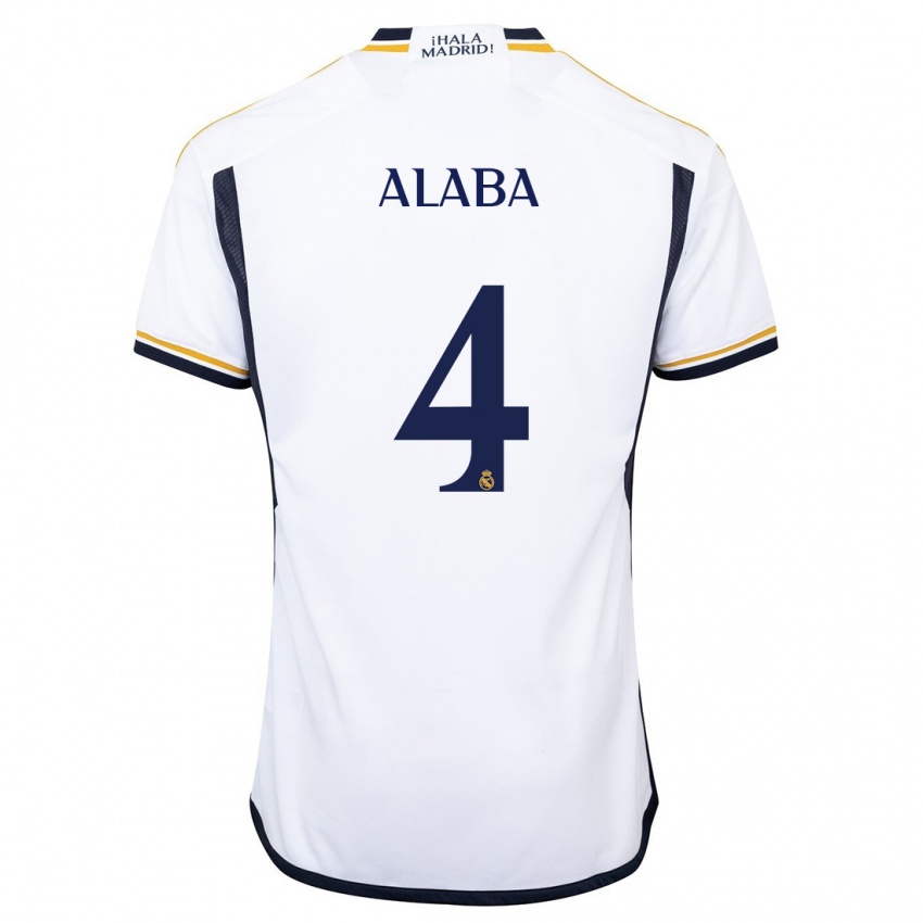 Kinder David Alaba #4 Weiß Heimtrikot Trikot 2023/24 T-Shirt Österreich