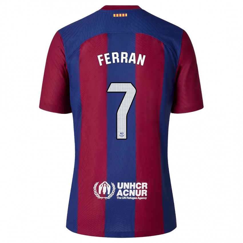 Kinder Ferran Torres #7 Rot Blau Heimtrikot Trikot 2023/24 T-Shirt Österreich