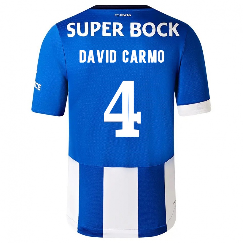 Kinder David Carmo #4 Blau Weiss Heimtrikot Trikot 2023/24 T-Shirt Österreich