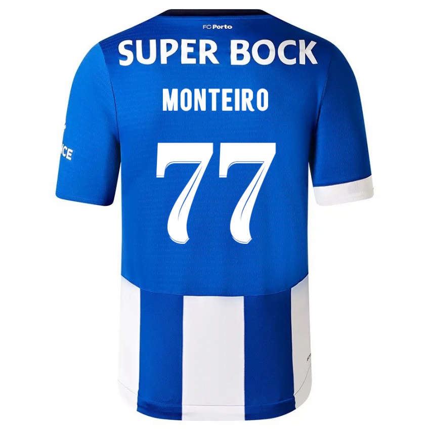 Kinder Rui Monteiro #77 Blau Weiss Heimtrikot Trikot 2023/24 T-Shirt Österreich