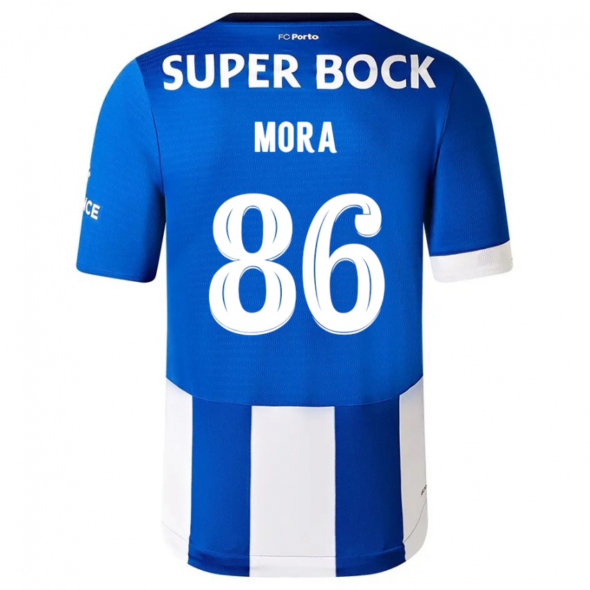 Kinder Rodrigo Mora #86 Blau Weiss Heimtrikot Trikot 2023/24 T-Shirt Österreich