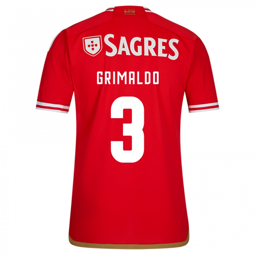 Kinder Alejandro Grimaldo #3 Rot Heimtrikot Trikot 2023/24 T-Shirt Österreich