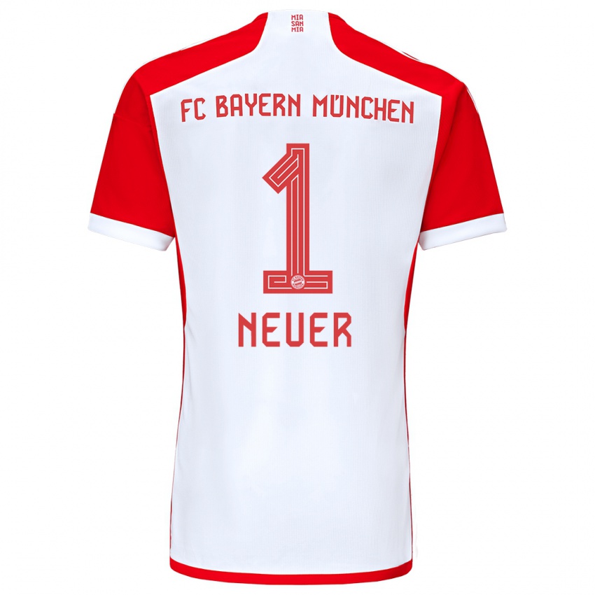 Kinder Manuel Neuer #1 Rot-Weiss Heimtrikot Trikot 2023/24 T-Shirt Österreich