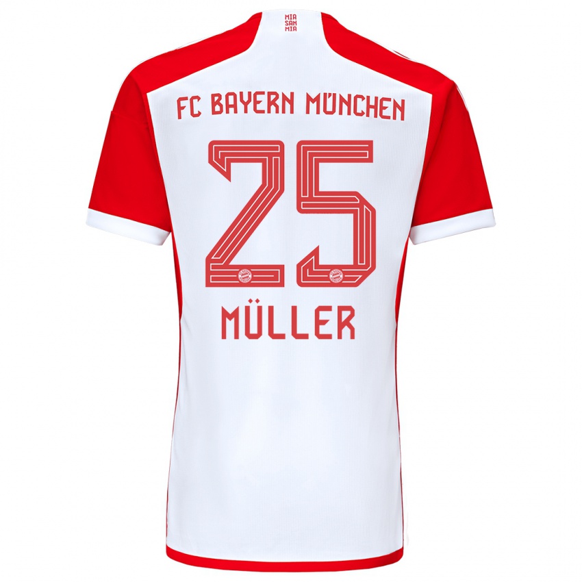 Kinder Thomas Müller #25 Rot-Weiss Heimtrikot Trikot 2023/24 T-Shirt Österreich