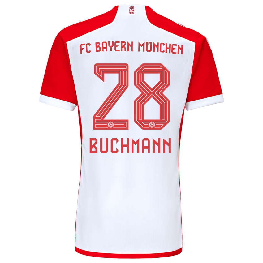 Kinder Tarek Buchmann #28 Rot-Weiss Heimtrikot Trikot 2023/24 T-Shirt Österreich