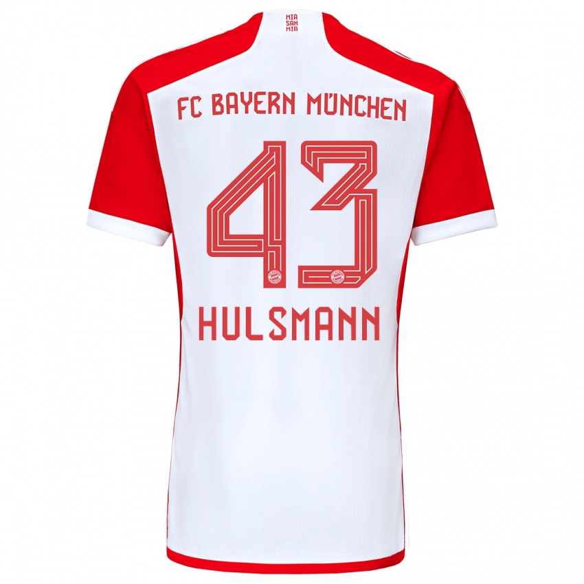 Kinder Tom Hulsmann #43 Rot-Weiss Heimtrikot Trikot 2023/24 T-Shirt Österreich