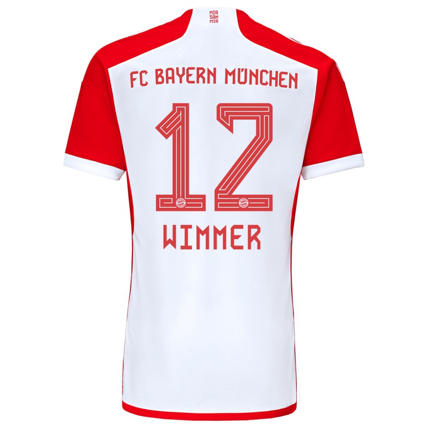 Kinder Benedikt Wimmer #12 Rot-Weiss Heimtrikot Trikot 2023/24 T-Shirt Österreich