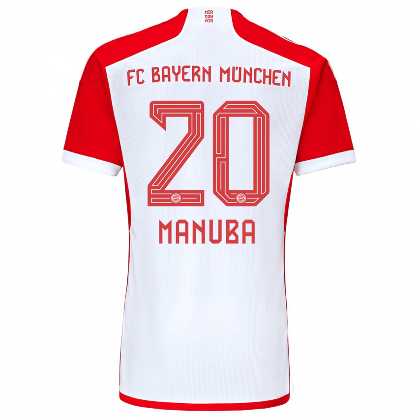 Kinder Vincent Manuba #20 Rot-Weiss Heimtrikot Trikot 2023/24 T-Shirt Österreich