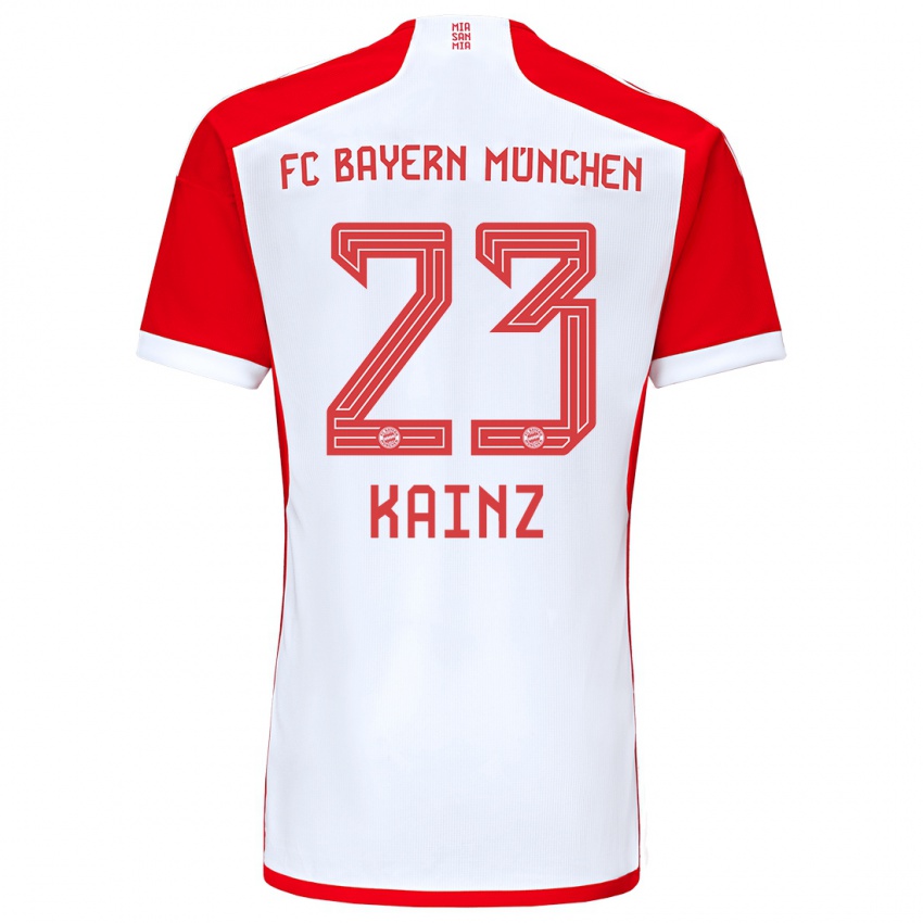Kinder Manuel Kainz #23 Rot-Weiss Heimtrikot Trikot 2023/24 T-Shirt Österreich