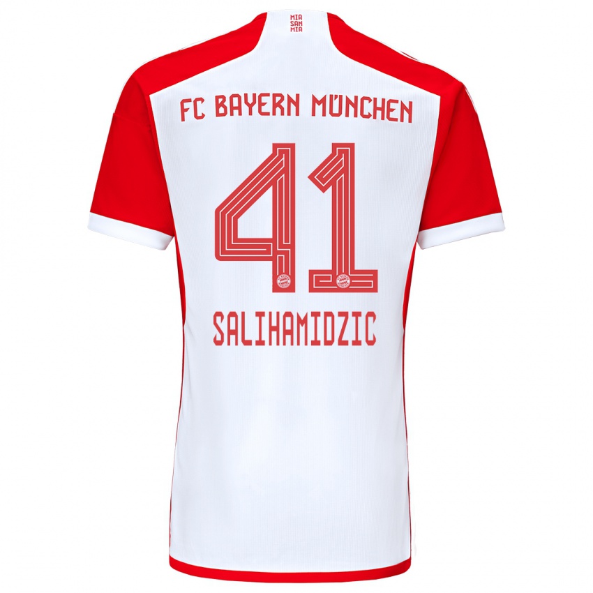 Kinder Nick Salihamidzic #41 Rot-Weiss Heimtrikot Trikot 2023/24 T-Shirt Österreich