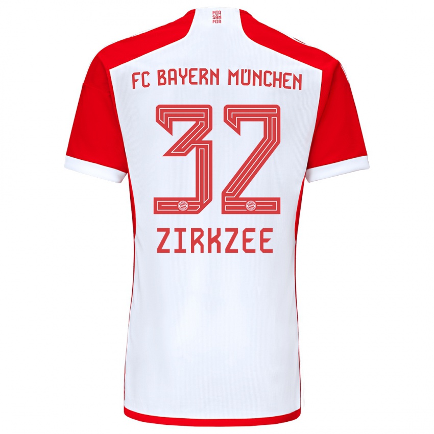 Kinder Joshua Zirkzee #32 Rot-Weiss Heimtrikot Trikot 2023/24 T-Shirt Österreich