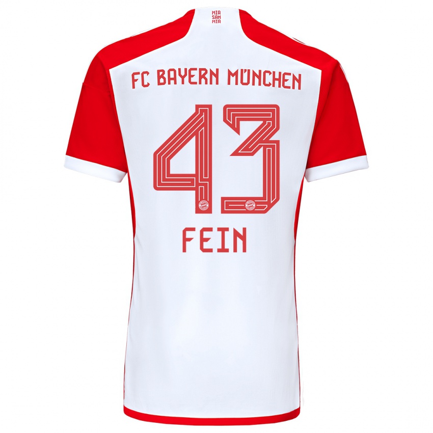 Kinder Adrian Fein #43 Rot-Weiss Heimtrikot Trikot 2023/24 T-Shirt Österreich