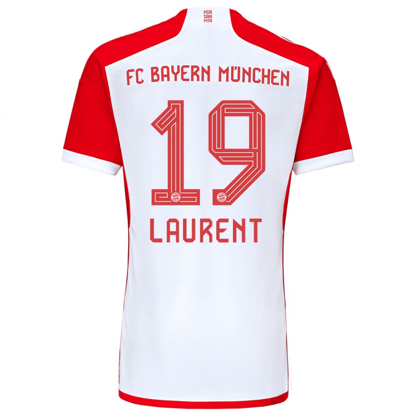 Kinder Emelyne Laurent #19 Rot-Weiss Heimtrikot Trikot 2023/24 T-Shirt Österreich