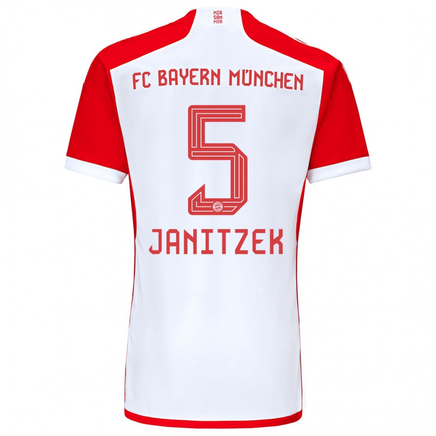 Kinder Justin Janitzek #5 Rot-Weiss Heimtrikot Trikot 2023/24 T-Shirt Österreich