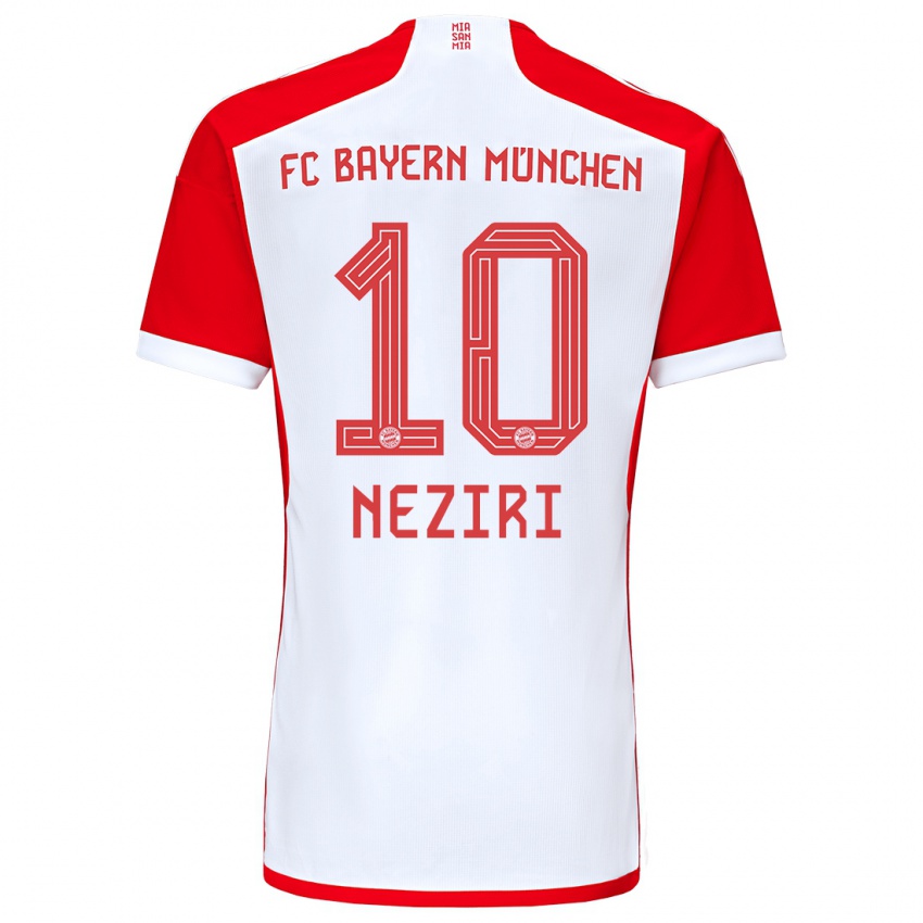 Kinder Behar Neziri #10 Rot-Weiss Heimtrikot Trikot 2023/24 T-Shirt Österreich