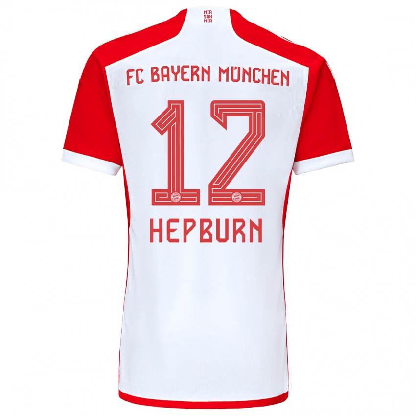 Kinder Barry Hepburn #12 Rot-Weiss Heimtrikot Trikot 2023/24 T-Shirt Österreich
