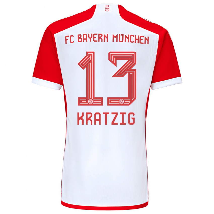 Kinder Frans Kratzig #13 Rot-Weiss Heimtrikot Trikot 2023/24 T-Shirt Österreich