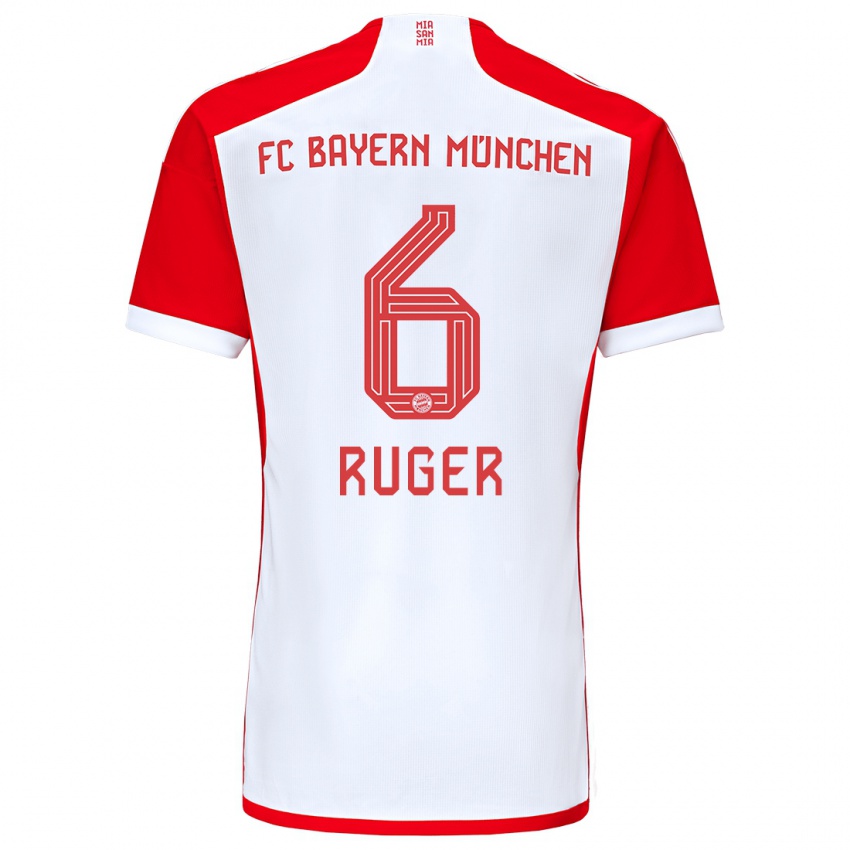 Kinder Kurt Ruger #6 Rot-Weiss Heimtrikot Trikot 2023/24 T-Shirt Österreich