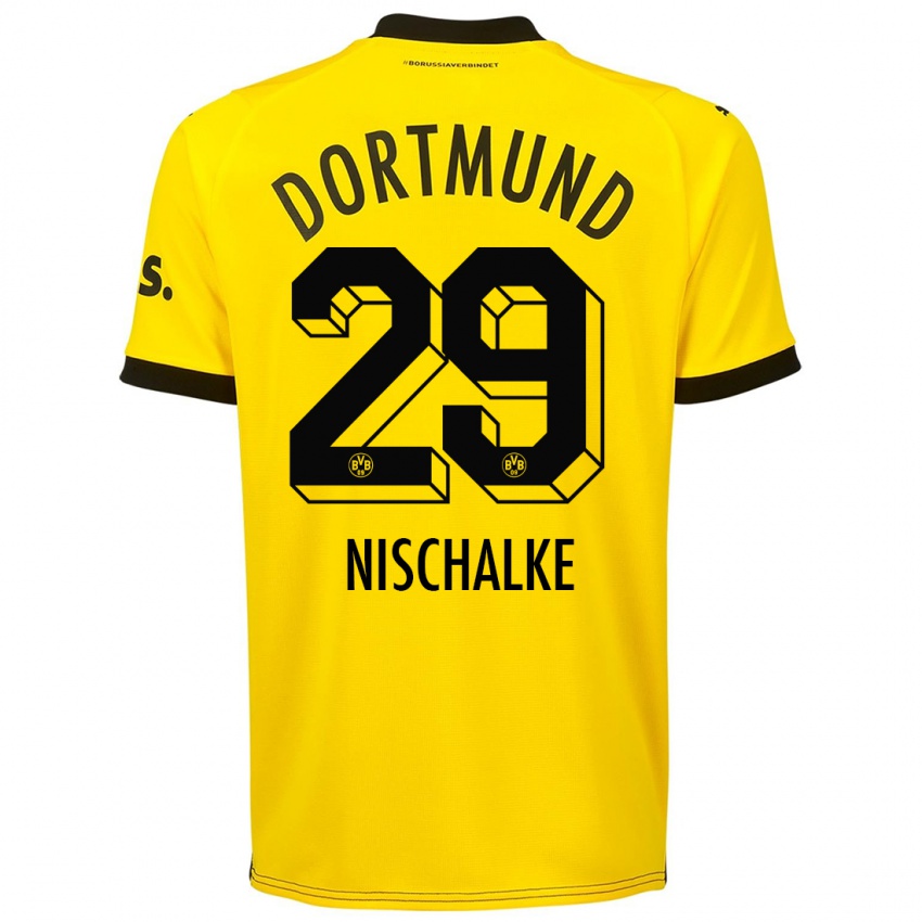 Kinder Jermain Nischalke #29 Gelb Heimtrikot Trikot 2023/24 T-Shirt Österreich