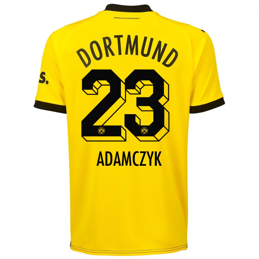 Kinder Nico Adamczyk #23 Gelb Heimtrikot Trikot 2023/24 T-Shirt Österreich