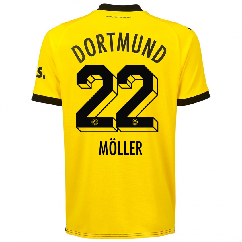 Kinder Paul Möller #22 Gelb Heimtrikot Trikot 2023/24 T-Shirt Österreich