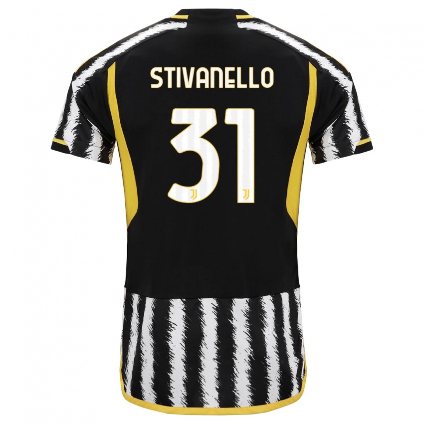 Kinder Riccardo Stivanello #31 Schwarz-Weiss Heimtrikot Trikot 2023/24 T-Shirt Österreich