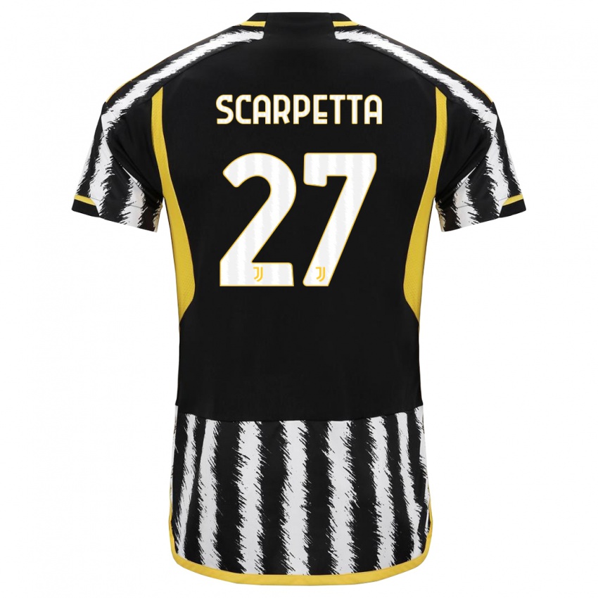 Kinder Jacopo Scarpetta #27 Schwarz-Weiss Heimtrikot Trikot 2023/24 T-Shirt Österreich