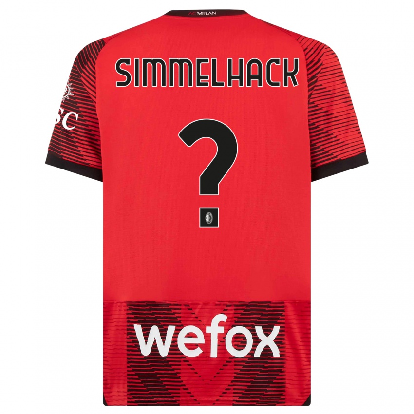 Kinder Alexander Simmelhack #0 Rot Schwarz Heimtrikot Trikot 2023/24 T-Shirt Österreich